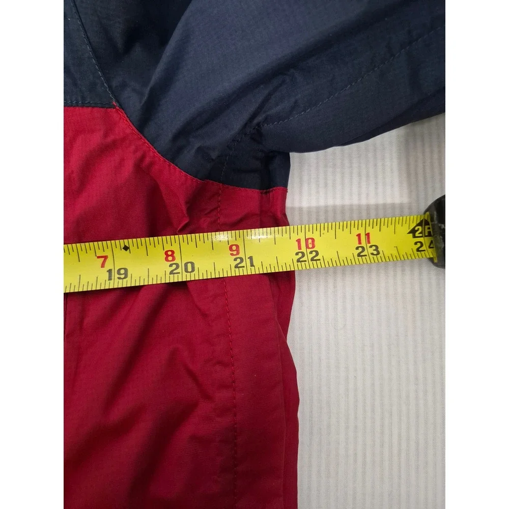 The North Face Resolve 2 Rain Jacket Mens Medium Red Navy Blue Waterproof Hooded